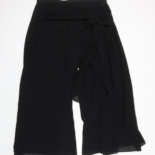 Roman Womens Black Polyester Trousers Size 22 L25 in Regular Zip