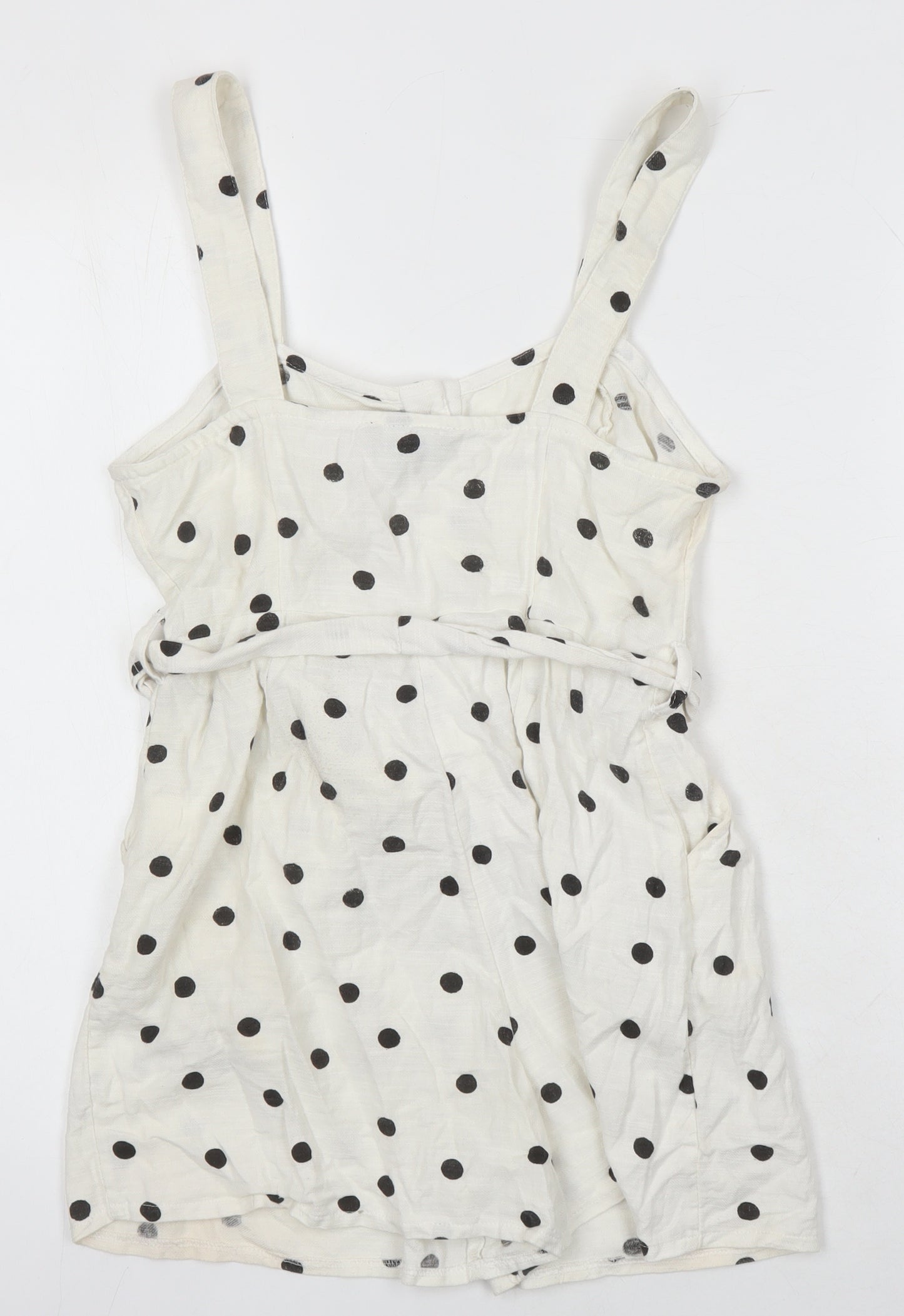 New Look Womens Multicoloured Polka Dot 100% Polyester Playsuit One-Piece Size 10 - Pockets