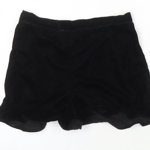 River Island Girls Black 100% Polyester Hot Pants Shorts Size 9-10 Years Regular - Elasticated Waist