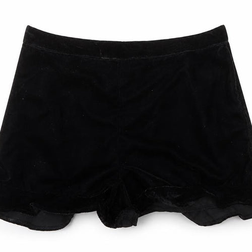 River Island Girls Black 100% Polyester Hot Pants Shorts Size 9-10 Years Regular - Elasticated Waist