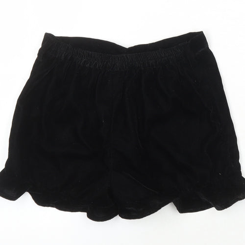 River Island Girls Black 100% Polyester Hot Pants Shorts Size 9-10 Years Regular - Elasticated Waist