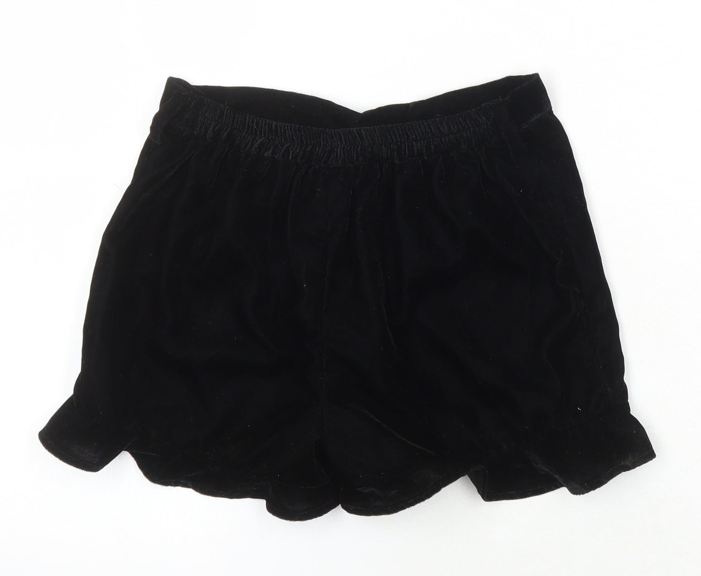 River Island Girls Black 100% Polyester Hot Pants Shorts Size 9-10 Years Regular - Elasticated Waist