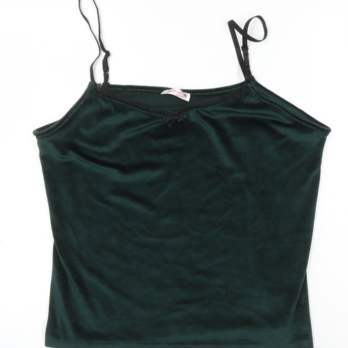 Pijamori Womens Green Polyester Blend Camisole Blouse Size XL Scoop Neck
