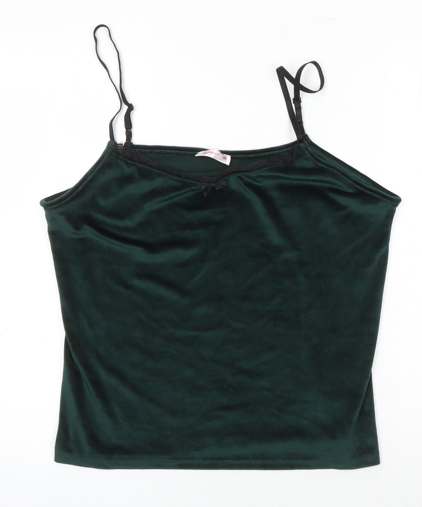 Pijamori Womens Green Polyester Blend Camisole Blouse Size XL Scoop Neck