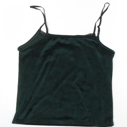 Pijamori Womens Green Polyester Blend Camisole Blouse Size XL Scoop Neck