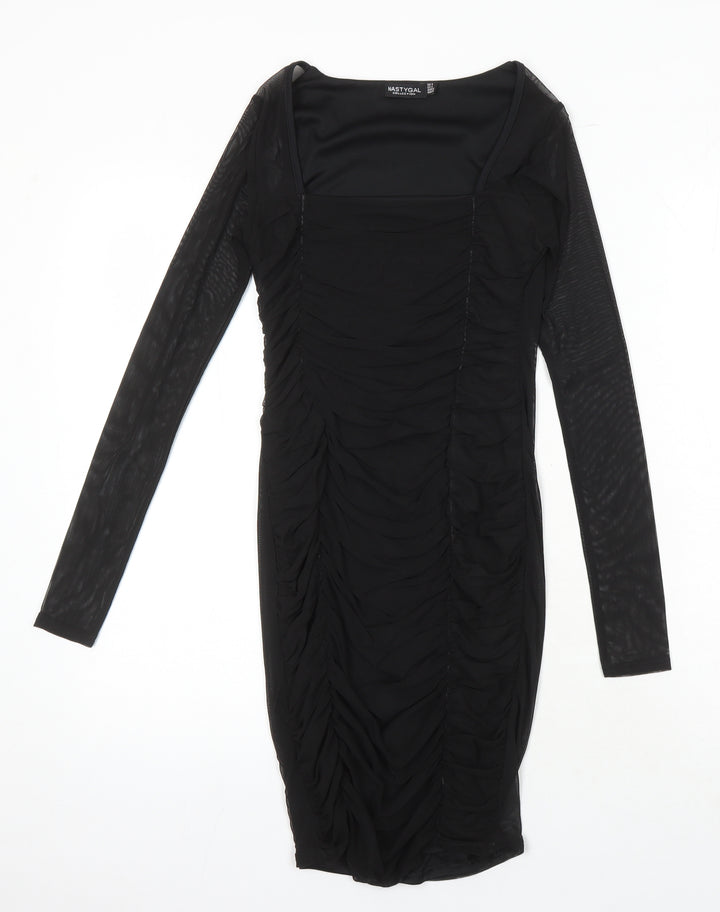 Nasty Gal Womens Black Polyester Blend Bodycon Size 4 Square Neck