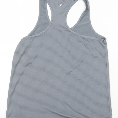 WorkOut Womens Grey Polyamide Blend Basic T-Shirt Size M Round Neck