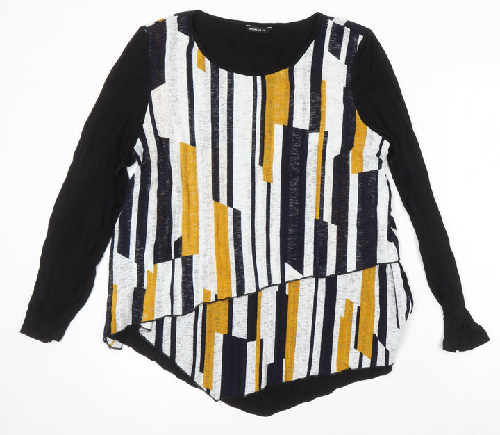 Roman Womens Multicoloured Geometric Polyester Tunic Blouse Size 18 Boat Neck