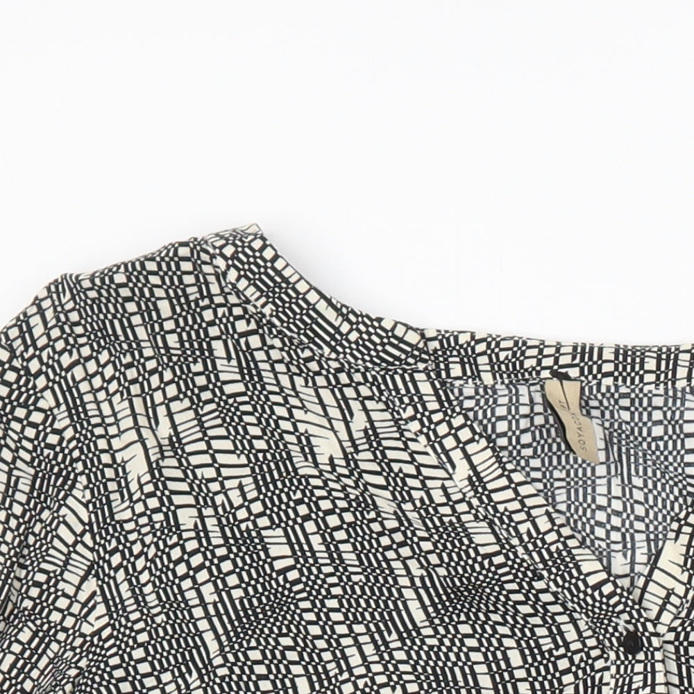 Soyaconcept Womens Multicoloured Geometric Viscose Tunic Blouse Size M Round Neck