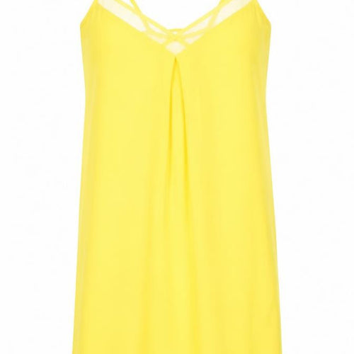 Debenhams Womens Yellow Polyester Slip Dress Size 10 V-Neck
