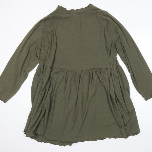 Limited Collection Womens Green Polyester A-Line Size 26 Round Neck