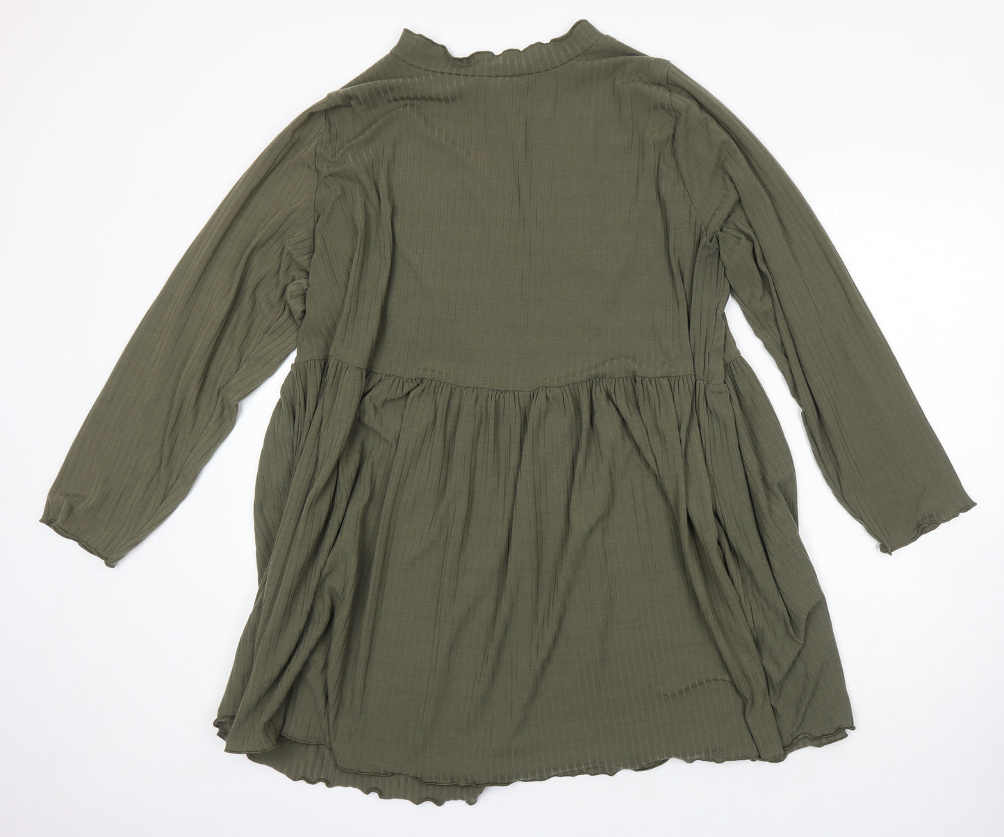 Limited Collection Womens Green Polyester A-Line Size 26 Round Neck