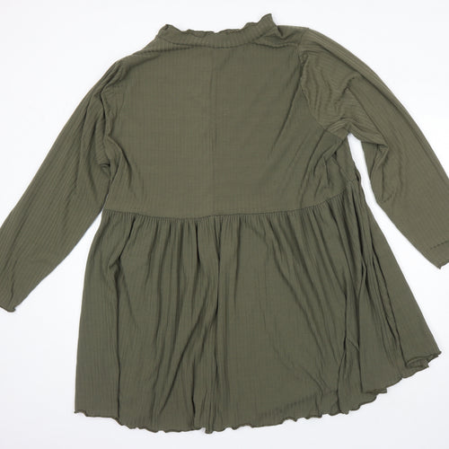Limited Collection Womens Green Polyester A-Line Size 26 Round Neck