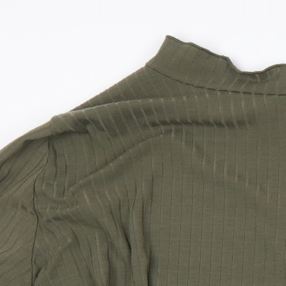 Limited Collection Womens Green Polyester A-Line Size 26 Round Neck