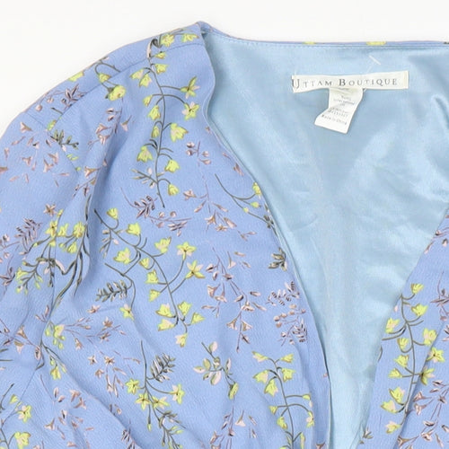 Uttam Boutique Womens Multicoloured Floral Polyester A-Line Size 12 Sweetheart - Lined