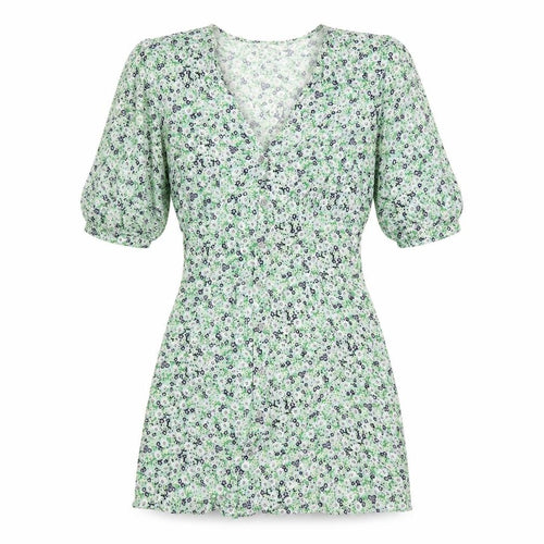 Miss Selfridge Womens Multicoloured Floral Viscose A-Line Size 6 V-Neck