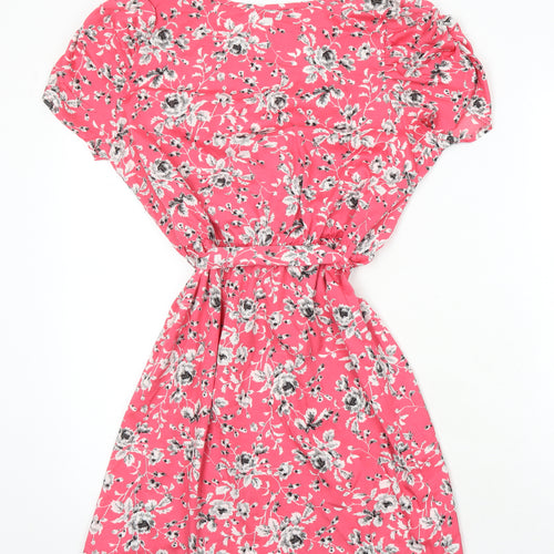 New Look Womens Multicoloured Floral Polyester A-Line Size 12 V-Neck
