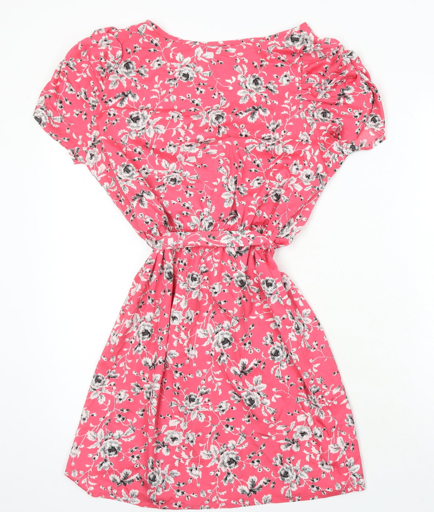 New Look Womens Multicoloured Floral Polyester A-Line Size 12 V-Neck