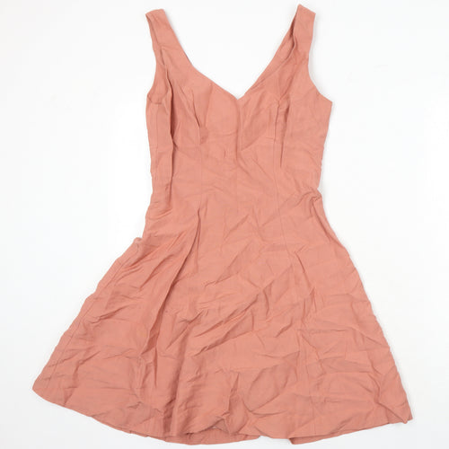 Laura Ashley Womens Orange Polyester A-Line Size 10 Sweetheart