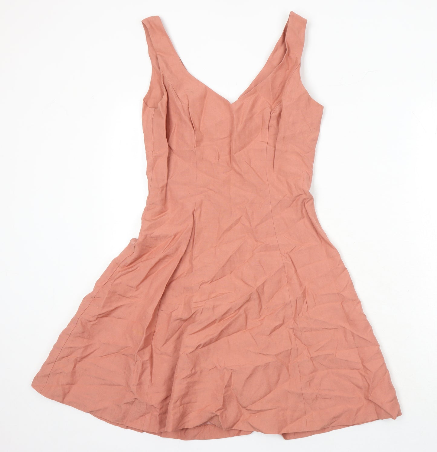 Laura Ashley Womens Orange Polyester A-Line Size 10 Sweetheart