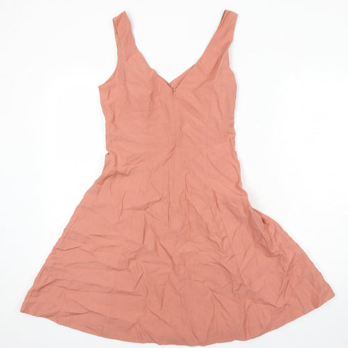 Laura Ashley Womens Orange Polyester A-Line Size 10 Sweetheart