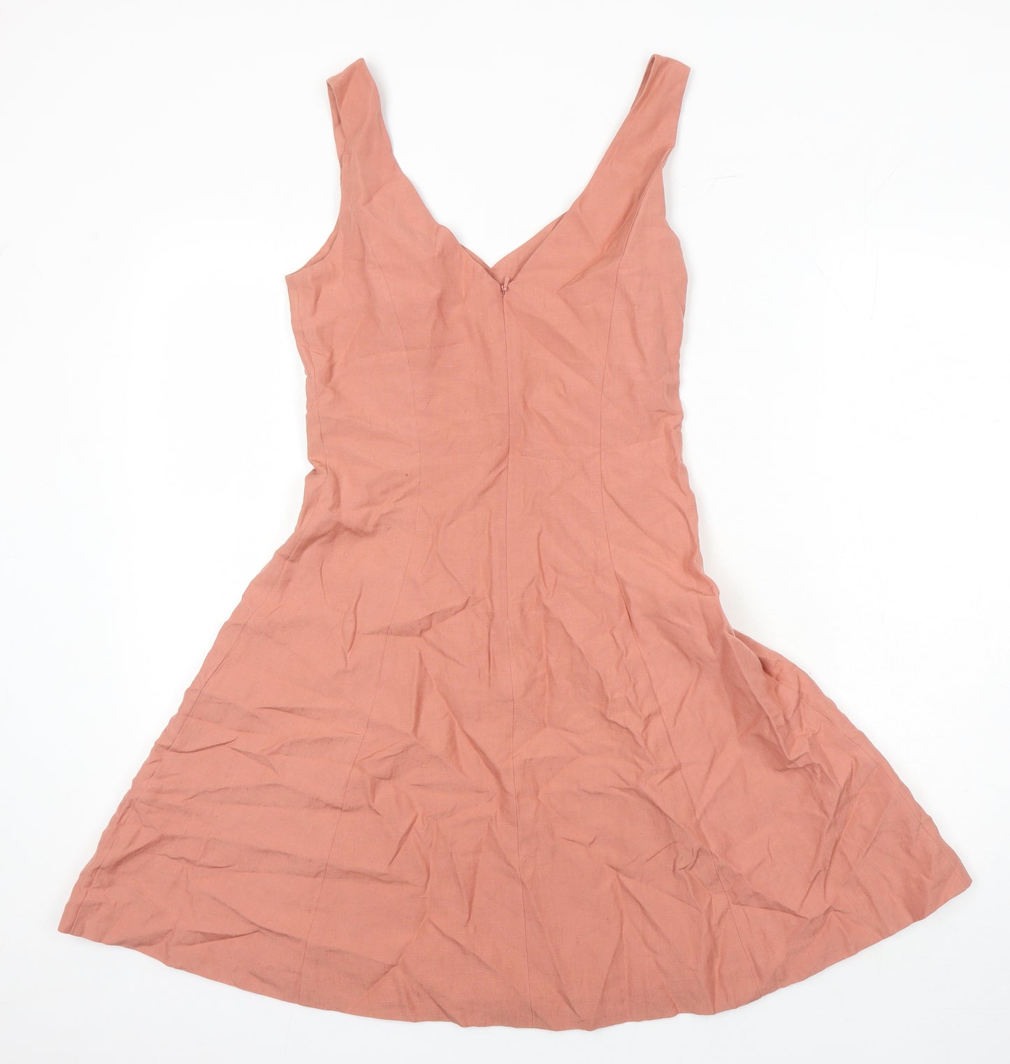 Laura Ashley Womens Orange Polyester A-Line Size 10 Sweetheart