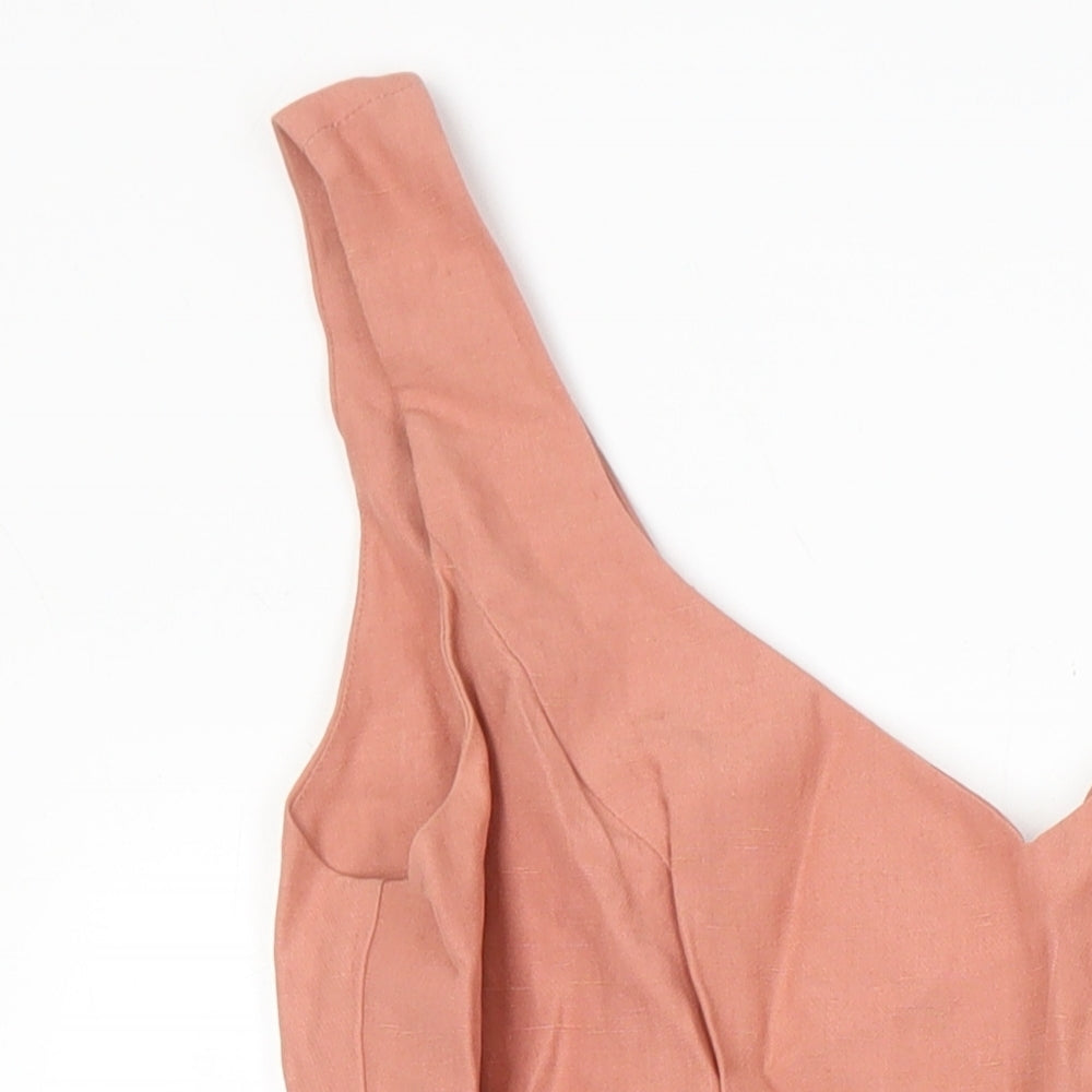 Laura Ashley Womens Orange Polyester A-Line Size 10 Sweetheart