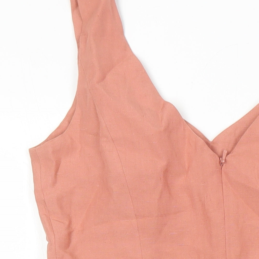 Laura Ashley Womens Orange Polyester A-Line Size 10 Sweetheart
