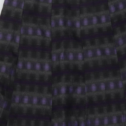 Per Una Womens Grey Geometric Polyester A-Line Skirt Size 12 Zip