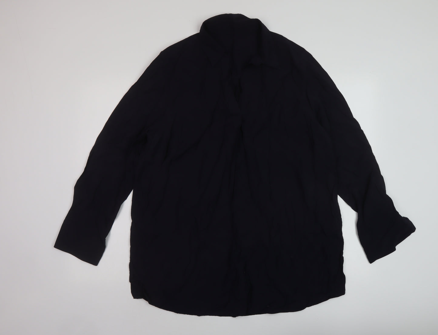 NEXT Womens Blue Viscose Basic Blouse Size 20 Collared