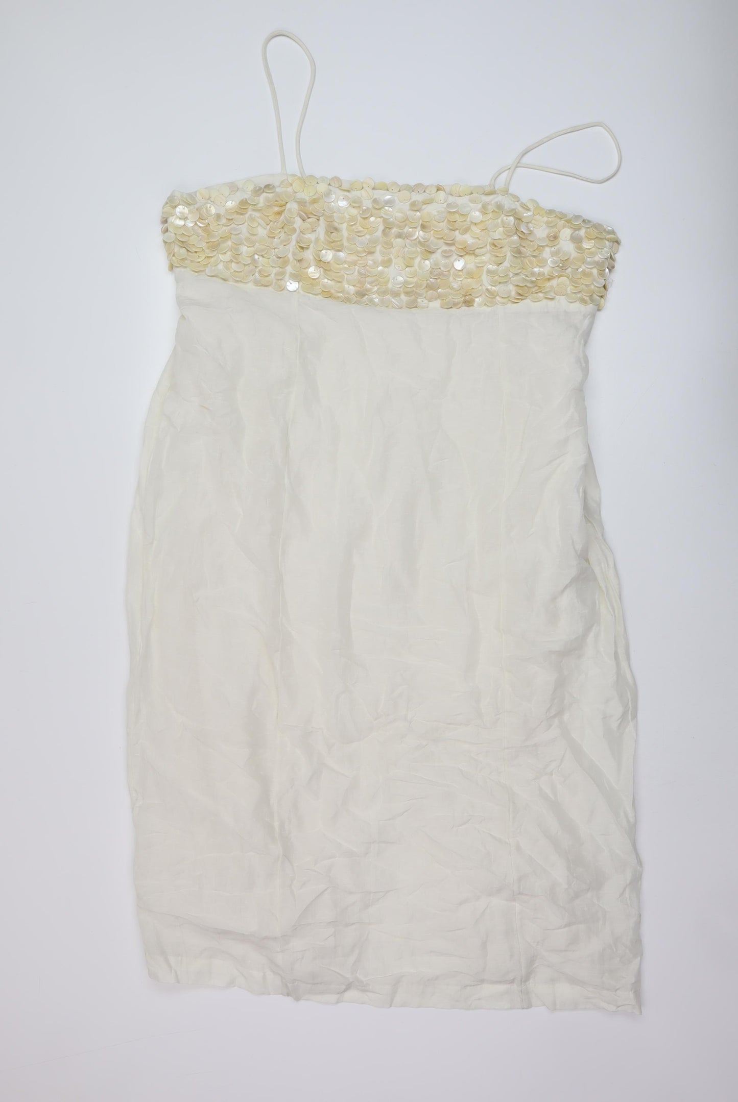 Marks and Spencer Womens Beige Cotton A-Line Size 20 Square Neck Zip