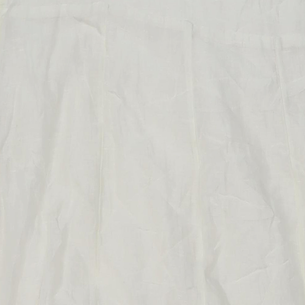 Marks and Spencer Womens Beige Cotton A-Line Size 20 Square Neck Zip