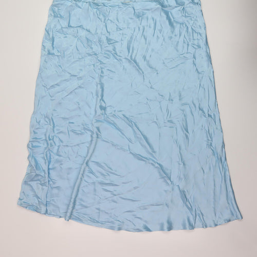 Marks and Spencer Womens Blue Polyester A-Line Skirt Size 24