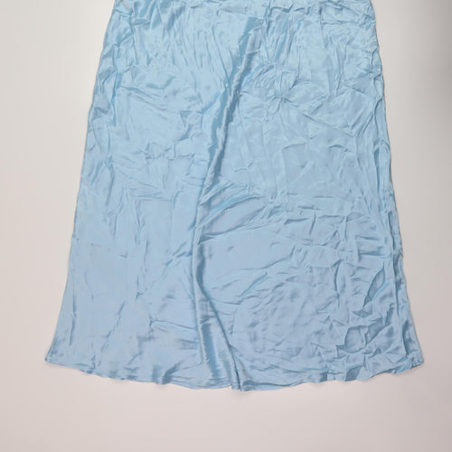 Marks and Spencer Womens Blue Polyester A-Line Skirt Size 24