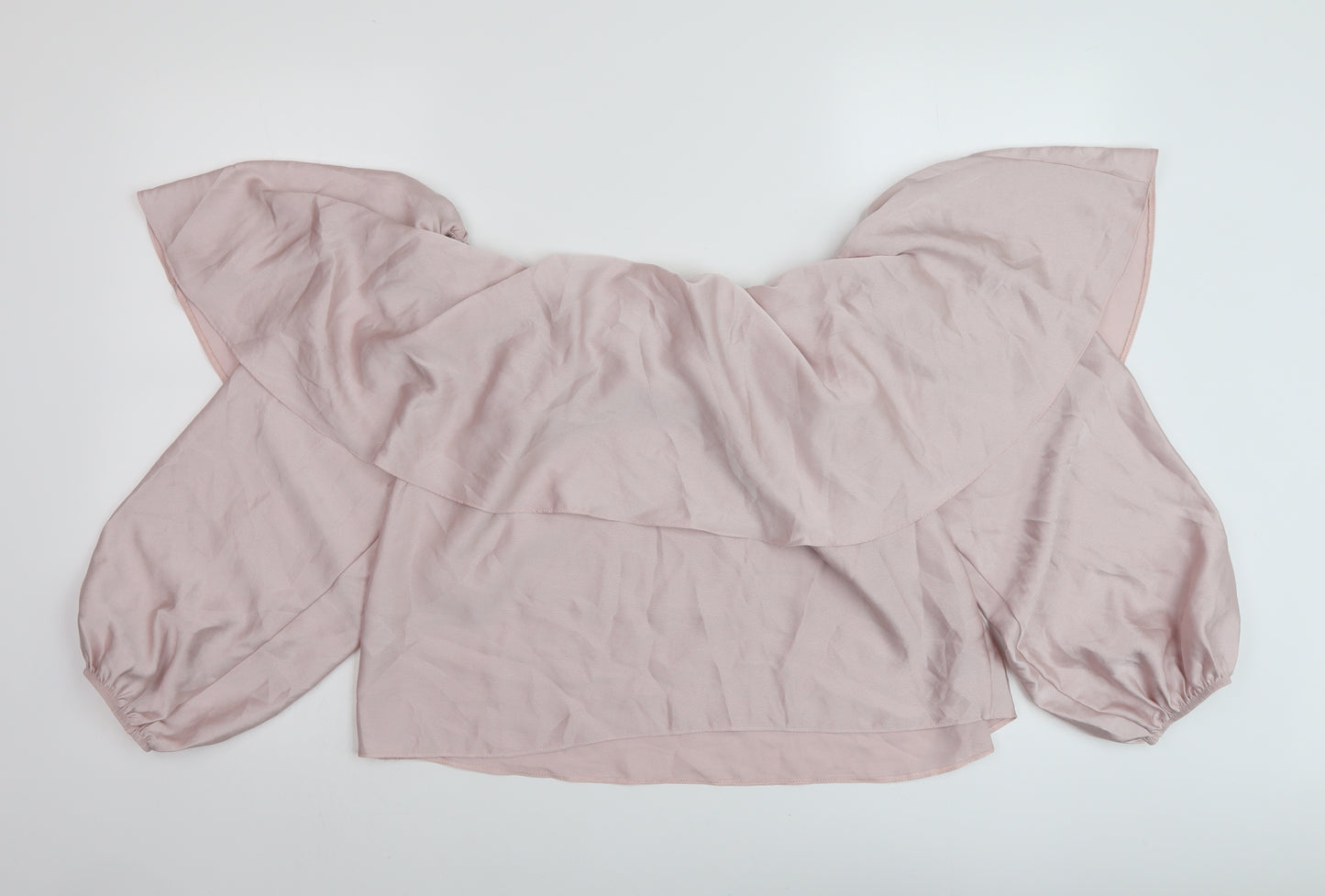 River Island Womens Pink Polyester Basic Blouse Size 14 Square Neck