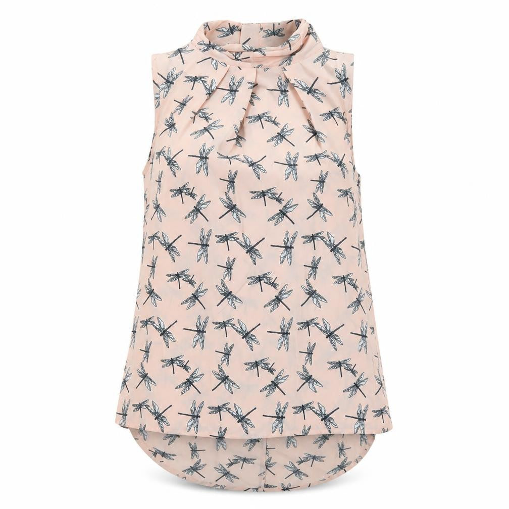 Next Womens Pink Geometric Polyester Basic Tank Size 8 Mock Neck