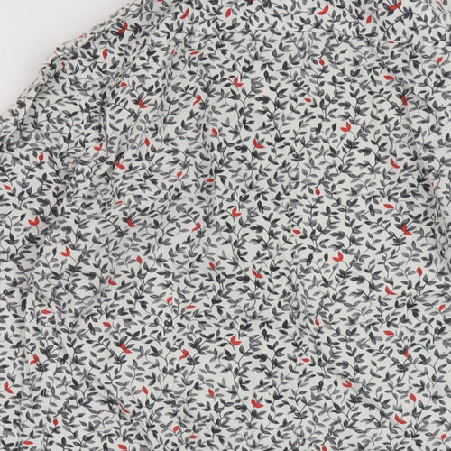 Zara Mens Multicoloured Floral Polyester Button-Up Size S Collared Button