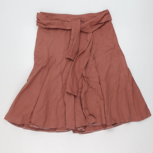 NEXT Womens Pink Cotton Skater Skirt Size 8 Zip