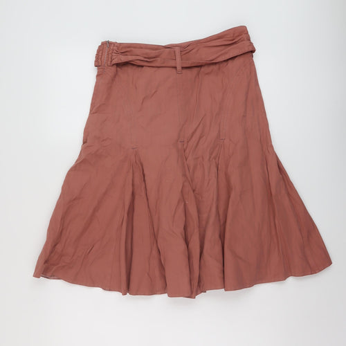 NEXT Womens Pink Cotton Skater Skirt Size 8 Zip