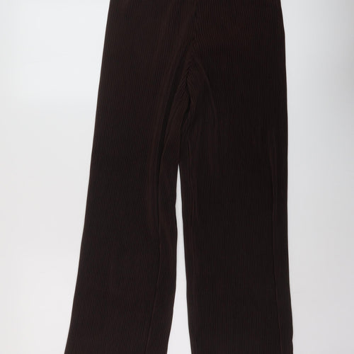 Marks and Spencer Womens Brown Polyester Trousers Size 8 L28 in Regular