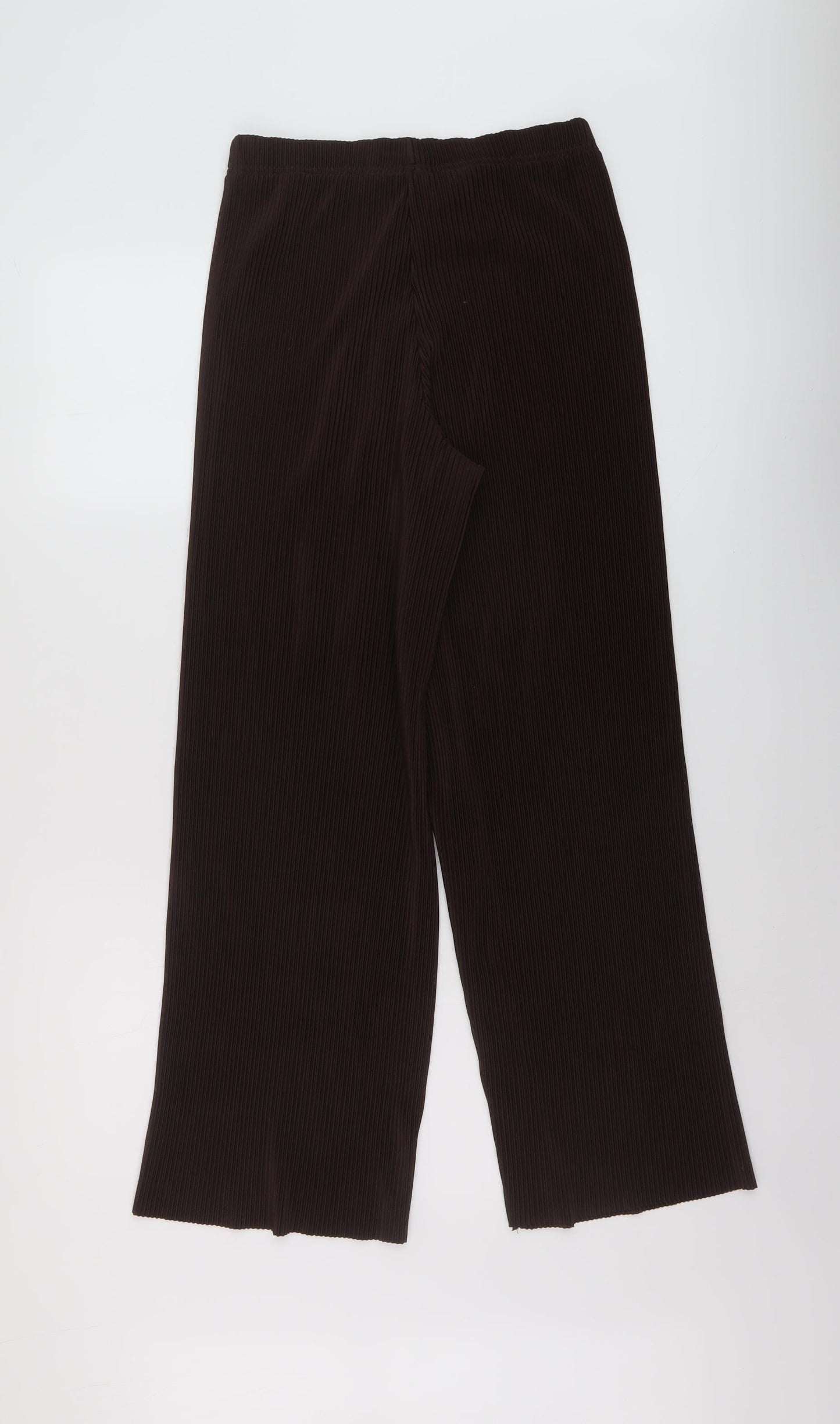 Marks and Spencer Womens Brown Polyester Trousers Size 8 L28 in Regular