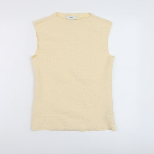 Marks and Spencer Womens Beige Polyester Basic Tank Size 12 Mock Neck