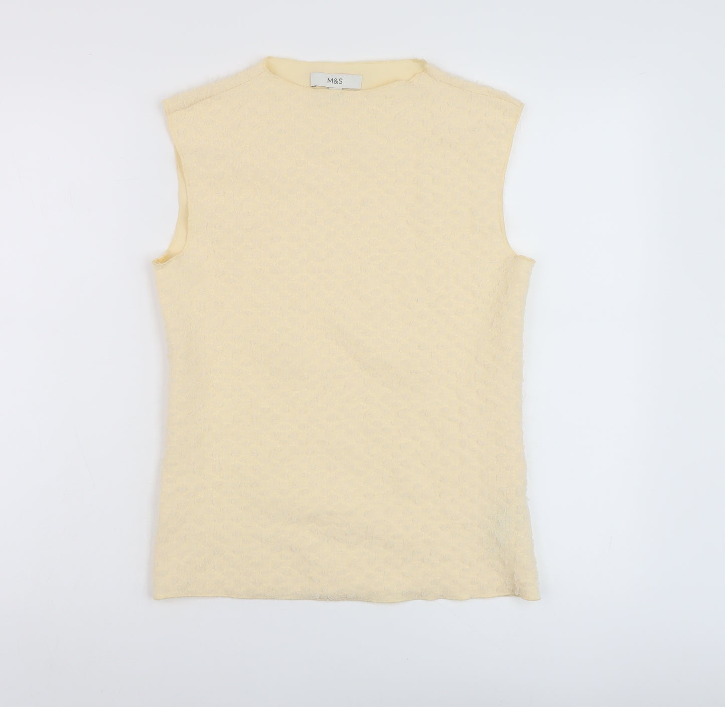 Marks and Spencer Womens Beige Polyester Basic Tank Size 12 Mock Neck