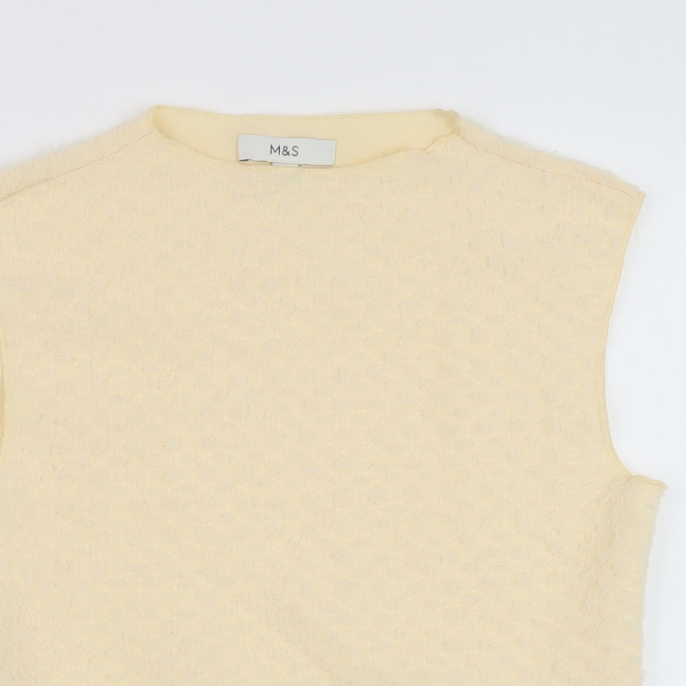 Marks and Spencer Womens Beige Polyester Basic Tank Size 12 Mock Neck
