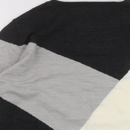 Marks and Spencer Womens Green Crew Neck Geometric Acrylic Pullover Jumper Size 16