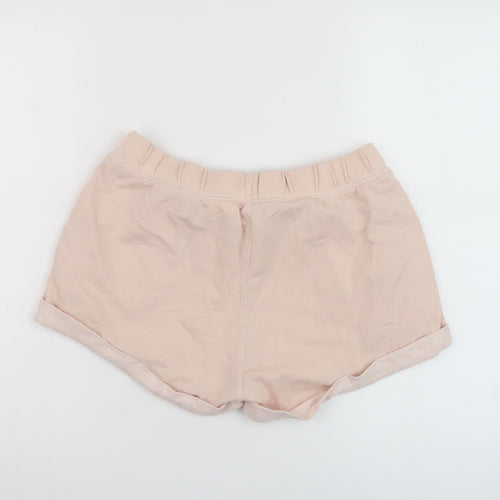 H&M Womens Pink Polyester Basic Shorts Size S L3 in Regular Drawstring