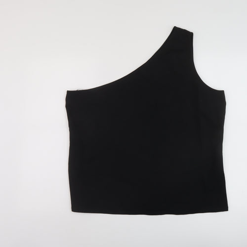 Autograph Womens Black Polyester Basic Tank Size 20 One Shoulder