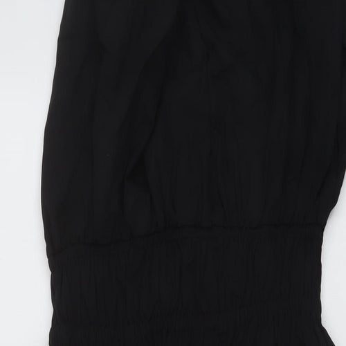 Marks and Spencer Womens Black Cotton A-Line Size 10 Round Neck Pullover