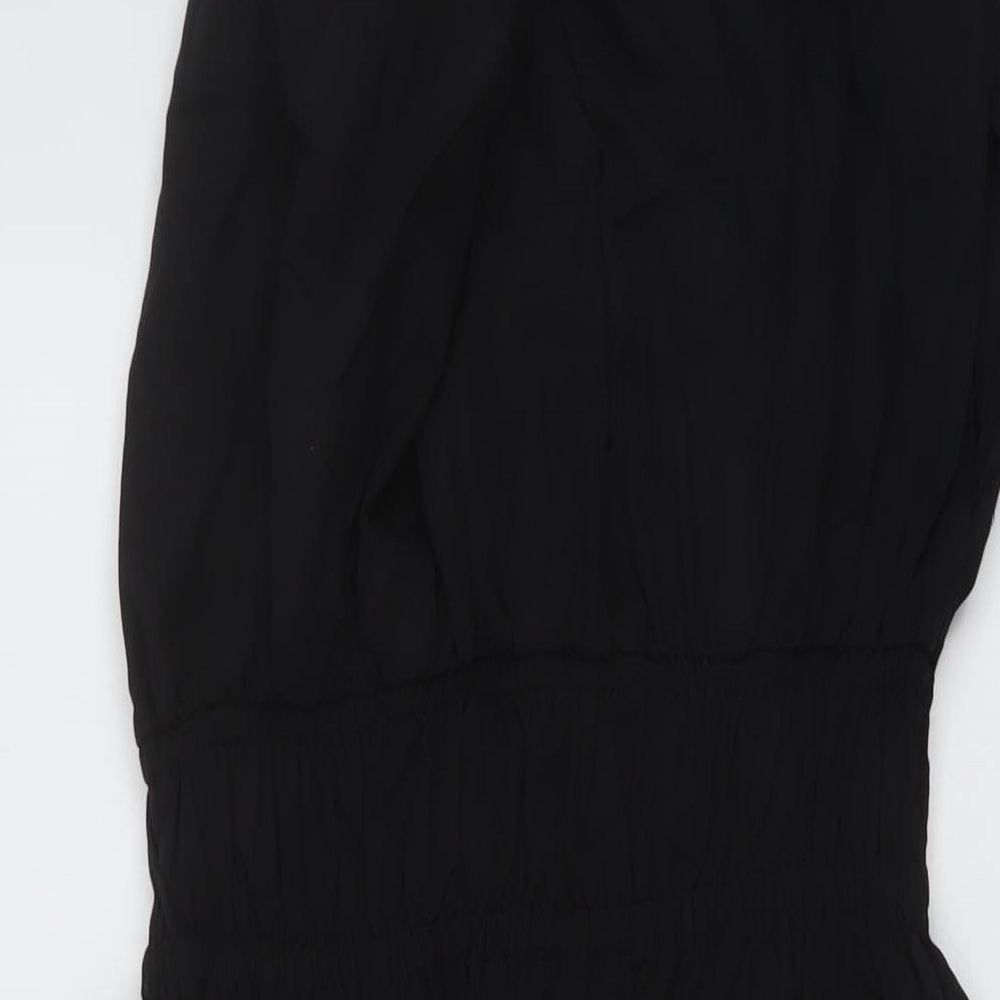 Marks and Spencer Womens Black Cotton A-Line Size 10 Round Neck Pullover