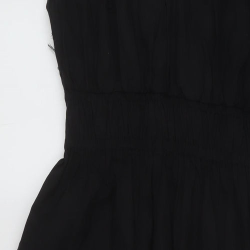 Marks and Spencer Womens Black Cotton A-Line Size 10 Round Neck Pullover